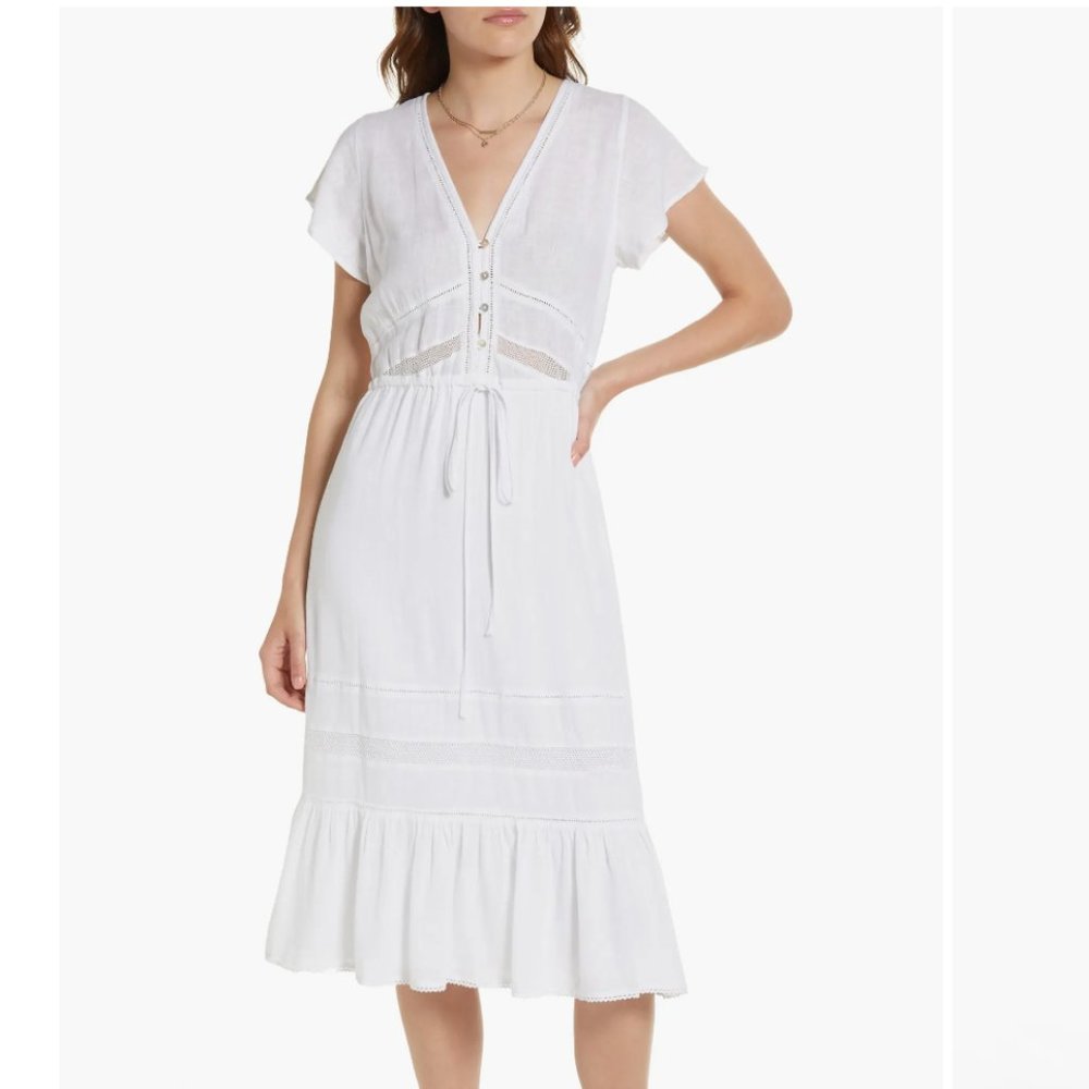 Rails Kiki Tie Front Linen Blend Dress Sz Small